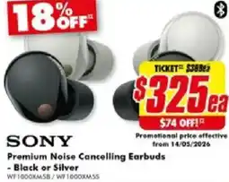 The Good Guys Premium Noise Cancelling Earbuds - Black or Silver offer