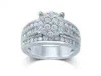 Bevilles Jewellery Limited Edition 9ct White Gold Composite Ring with 1.25ct Diamond Ring - L offer