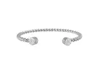 Bevilles Jewellery Pave Crystal Twist Cuff Bangle in Stainless Steel offer