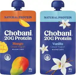 IGA Chobani Protein Greek Yogurt Pouch Selected Varieties offer