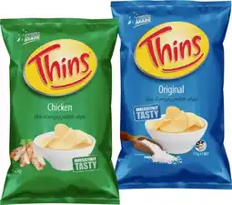 IGA Thins Chips 150‑175g Selected Varieties offer