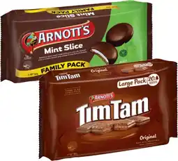 IGA Arnott’s Tim Tam Original Large Pack or Mint Slice Family Pack 365g offer