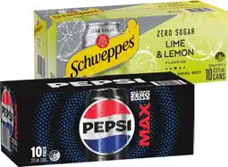 IGA Pepsi, Solo or Schweppes Infused Natural Mineral Water 10x375mL Selected Varieties offer