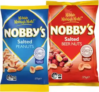 IGA Nobby’s Peanuts or Beer Nuts 350‑375g Selected Varieties offer