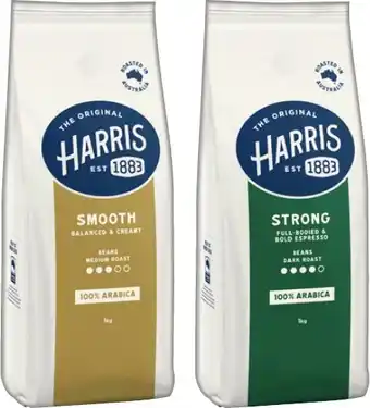 IGA Harris Coffee Beans or Ground Coffee 1kg Selected Varieties offer
