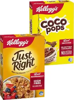 IGA Kellogg’s Cereal Coco Pops 320g, Just Right 460g or Froot Loops 285g offer