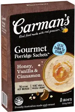 IGA Carman’s Gourmet Porridge Sachets Selected Varieties offer