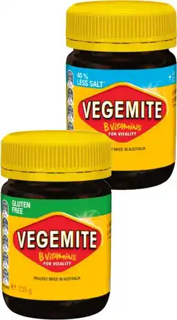 IGA Vegemite Gluten Free or 40% Less Salt 235g offer