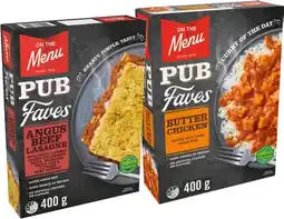 IGA On The Menu Pub Faves Frozen Meal Selected Varieties offer
