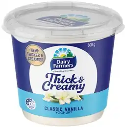 IGA Dairy Farmers Thick & Creamy Yoghurt 550‑600g Selected Varieties offer
