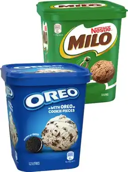 IGA Nestlé Milo or Oreo Ice Cream 1.2 Litre offer