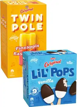 IGA Peters Original Twin Pole 8 Pack or LiL’ Pops Ice Cream 9 Pack Selected Varieties offer