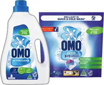 IGA OMO Laundry Capsules 28 Pack, Liquid 2 Litre or Powder 2kg Selected Varieties offer