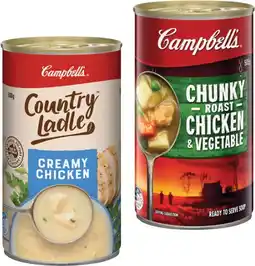 IGA Campbell’s Country Ladle Soup 495‑505g or Chunky Canned Soup 505g Selected Varieties offer