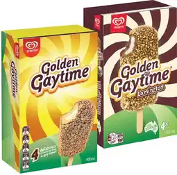 IGA Streets Golden Gaytime Ice Cream 4 Pack or Tub 1 Litre Selected Varieties offer