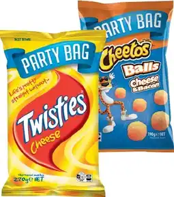 IGA Twisties, Cheetos or Burger Rings Party Bag 125‑270g Selected Varieties offer