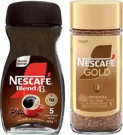 IGA Nescafé Blend 43 Instant Coffee 140‑150g or Gold 90‑100g Selected Varieties offer