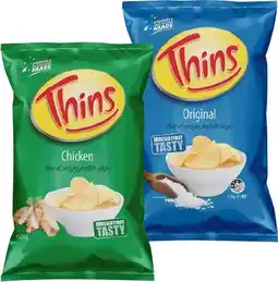 IGA Thins Chips 150‑175g Selected Varieties offer