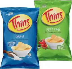 IGA Thins Chips 150‑175g Selected Varieties offer