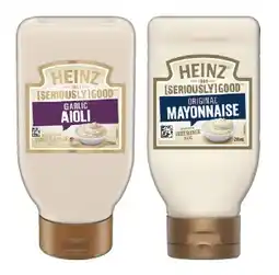 IGA Heinz Seriously Good Aioli or Mayonnaise 295mL Selected Varieties offer