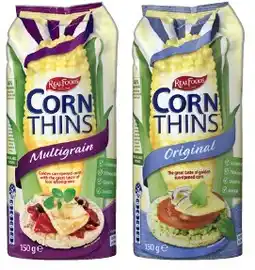 IGA Real Foods Corn Thins or Rice Thins 125-150g Selected Varieties offer
