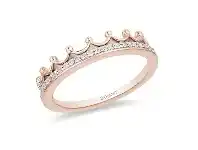 Enchanted Disney Fine Jewelry 9ct Rose Gold Majestic Princess Tiara Ring with 1/10ct Diamonds TDW