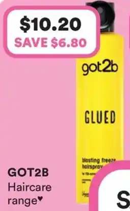Priceline Got2b haircare range offer