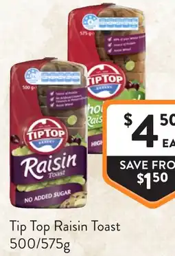 Foodworks Tip Top Raisin Toast 5 offer