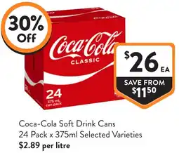 Foodworks Coca-Cola Soft Drink Cans offer