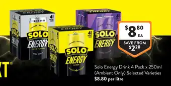 Foodworks Solo Energy Drink offer