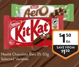 Foodworks Nestlé chocolate bars selected varieties offer