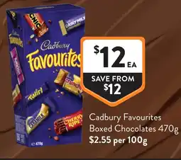 Foodworks Cadbury favourites boxed chocolates offer