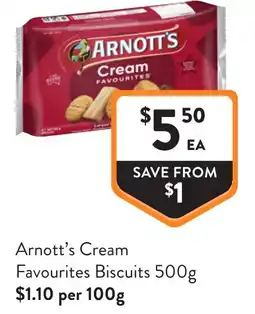 Foodworks Arnott's cream favourites biscuits offer