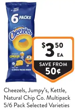 Foodworks Cheezels, Jumpy's, Kettle, Natural Chip Co offer