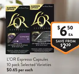 Foodworks L'OR Espresso Capsules offer