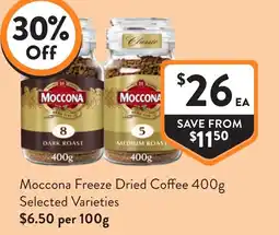 Foodworks Moccona freeze dried coffee offer