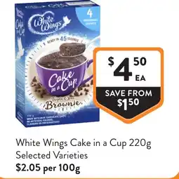 Foodworks White Wings Cake in a Cup offer