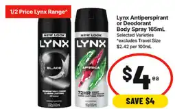 IGA Lynx antiperspirant or deodorant body spray offer