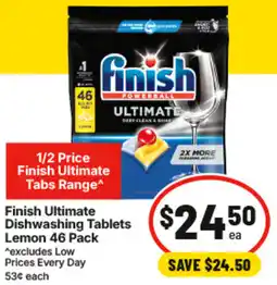 IGA Finish Ultimate Dishwashing Tablets Lemon offer