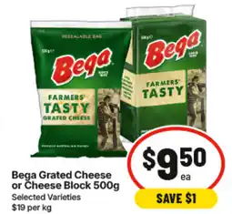 IGA Bega Grated Cheese or Cheese Block offer