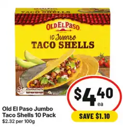 IGA Old El Paso Jumbo Taco Shells offer