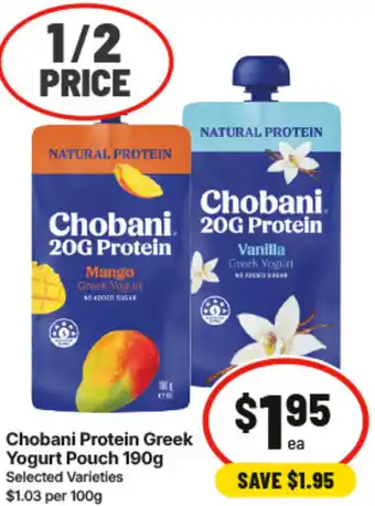 IGA Chobani Protein Greek Yogurt Pouch offer