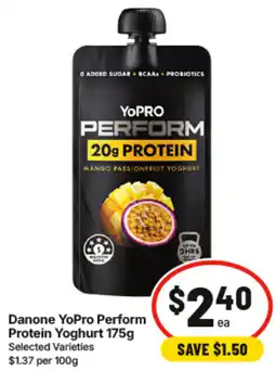 IGA Danone YoPro Perform Protein Yoghurt offer