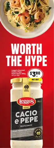 IGA Leggo's Gourmet Cacio e Pepe Pasta Sauce offer