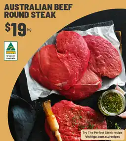 IGA Australian beef round steak offer
