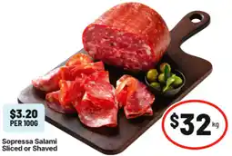 IGA Sopressa Salami Sliced or Shaved offer