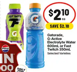 IGA Gatorade G Active Electrolyte Water or Fast Twitch offer