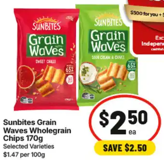 IGA Sunbites Grain Waves Wholegrain Chips offer