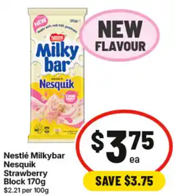 IGA Nestlé Milkybar Nesquik Strawberry Block offer