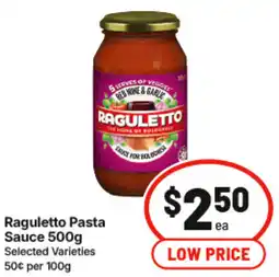 IGA Raguletto Pasta Sauce offer